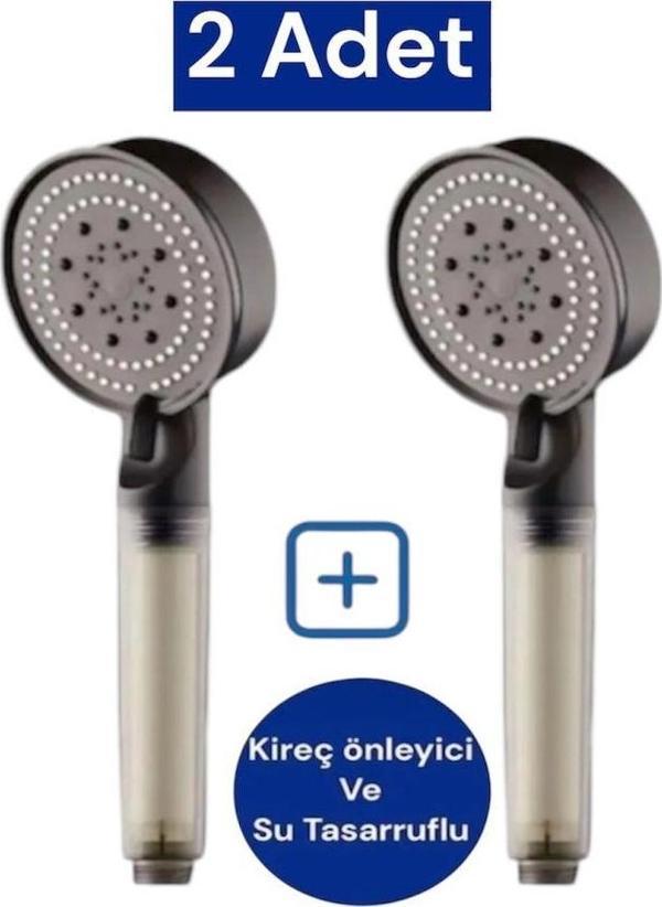 TRUVA 2 Adet Su Tasarruflu Ve Kireç Önleyici Özellikli Duş Başlığı(Siyah) - Image 1