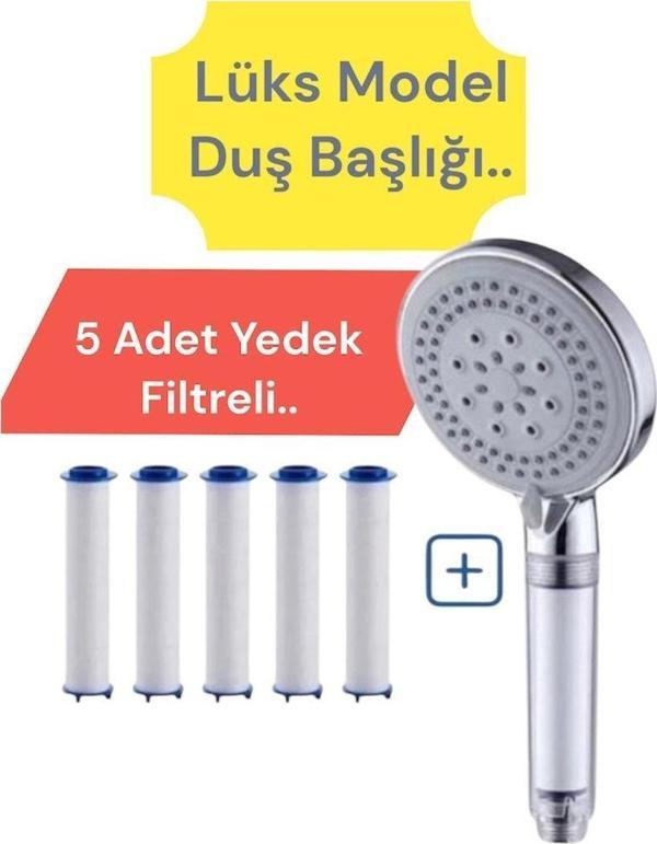 TRUVA 5 Adet Yedek Filtreli,Kireç Önleyici Özellikli Lüks Duş Başlığı - Image 1