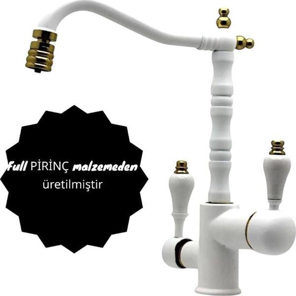 TRUVA Nostalji Serisi Beyaz Arıtmalı Mutfak Bataryası - Image 1