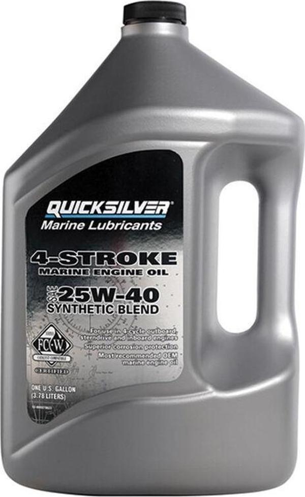 QUICKSILVER 4 STROKE SAE 25W40 SENTETİK YAĞ 3.78L TEKNE VE YAT - Image 1
