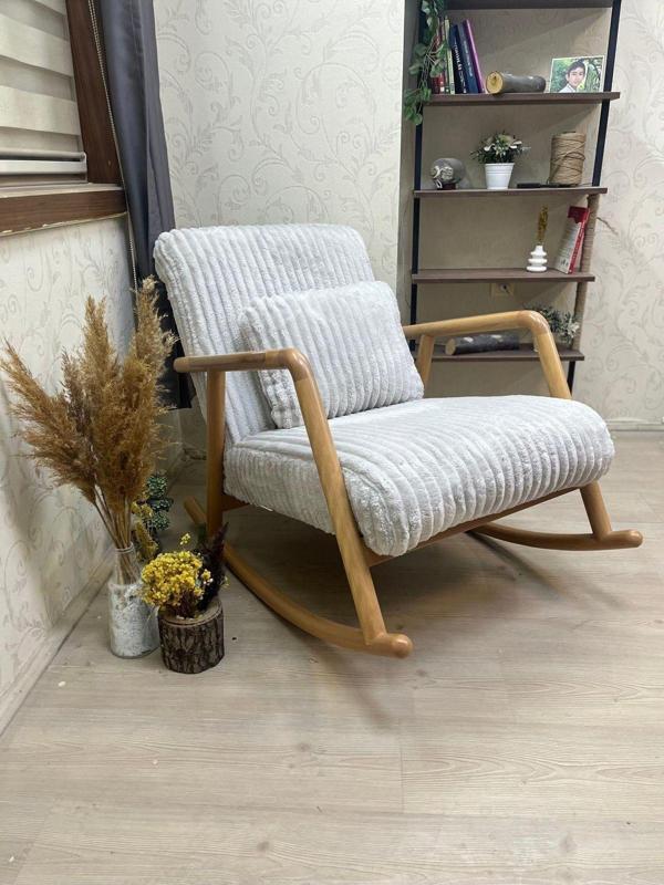 Asedia Minito Naturel Puffy Krem Sallanan Sandalye Dinlenme Koltuğu  - Image 1