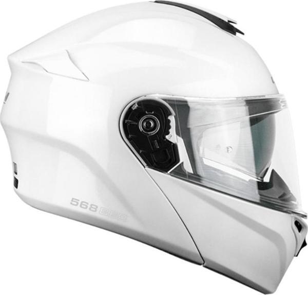 CGM 568A BER MONO ÇENE AÇILIR MOTOSİKLET KASKI BEYAZ / M - Image 1