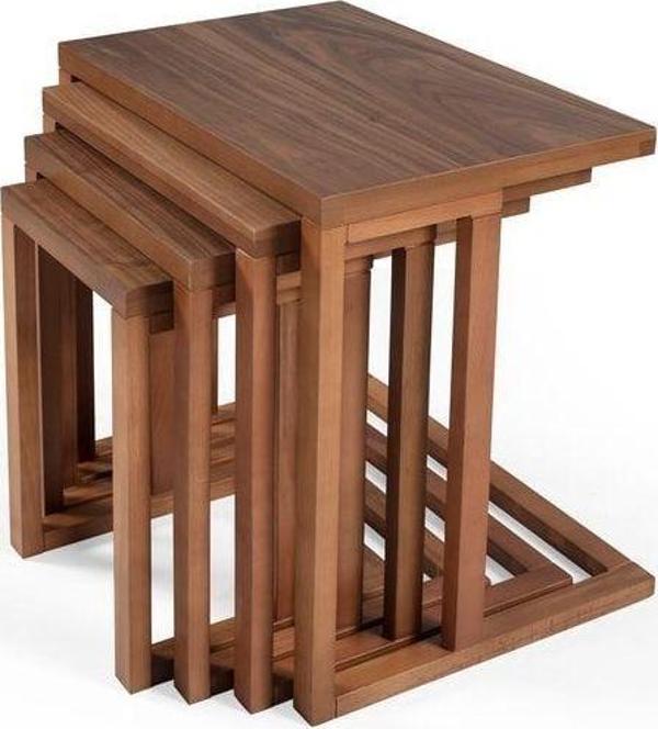 Onur Design Ahşap 4Lü C Zigon Sehpa - Image 1