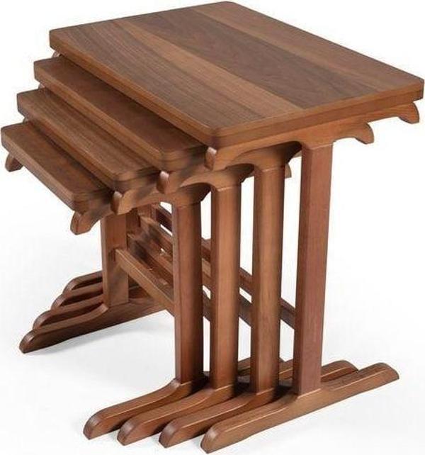 Onur Design Ahşap 4Lü T Zigon Sehpa - Image 1