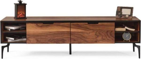 Onur Design Ahşap Kaplamalı Elit Ceviz Boyalı Tv Sehpası 160x48 cm - Image 1
