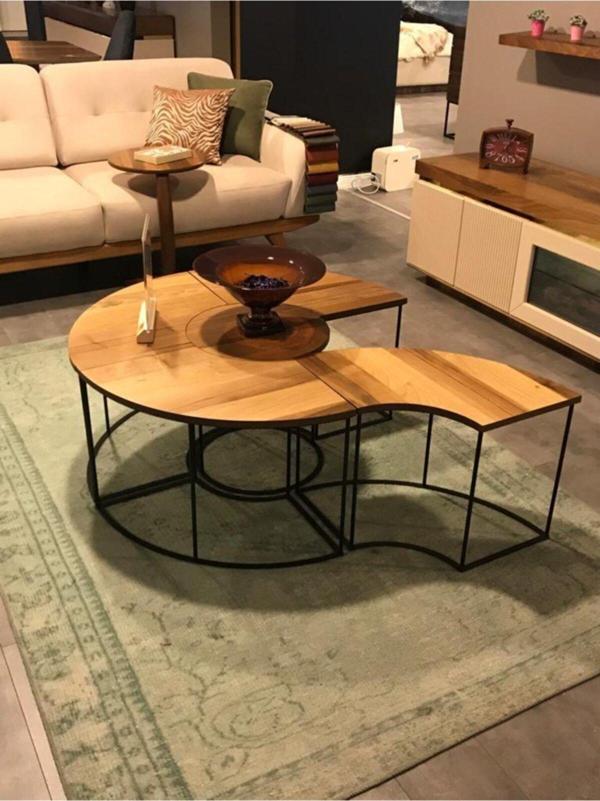 Onur Design Lucca Mdf Ceviz Kaplama Orta Sehpa 4+1 44x108 cm - Image 1