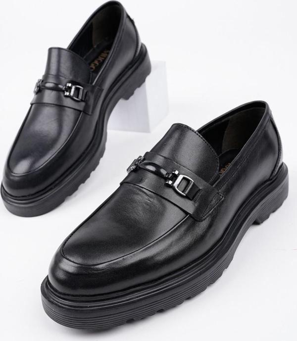 Muggo FABREGAS Hakiki Deri Klasik Günlük Ortopedik Erkek Ayakkabı - Image 1