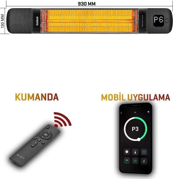 Duvar Tipi Akıllı Karbon Infrared Isıtıcı Ip55 Su Geçirmezlik 2500w Açık Alan Dış Mekan Isıtıcı - Image 1
