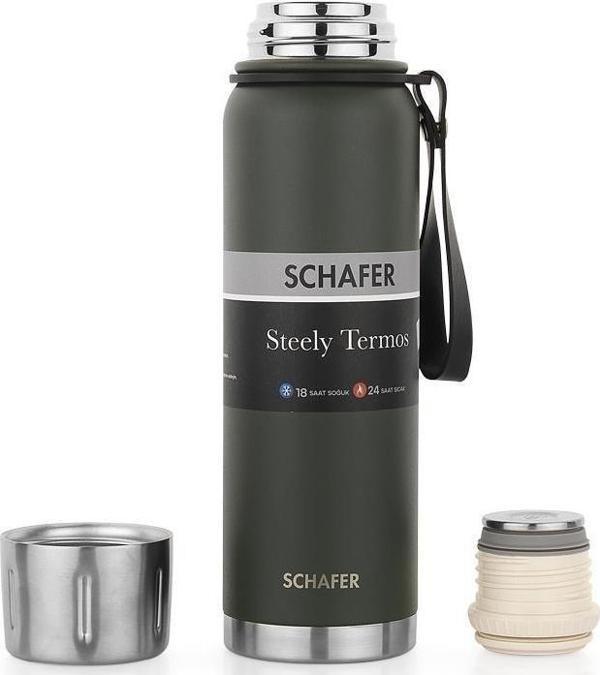 Schafer Çelik Termos 750 ML Yeşil Renk - Image 1