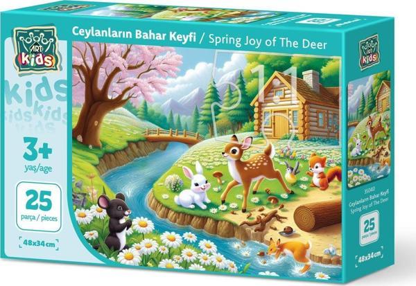 Art Puzzle Art Çocuk Ceylanların Bahar Keyfi 25 Parça Puzzle - Image 1