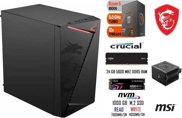 AMD RYZEN 5 8500G 24 GB RAM 1 TB SSD MSİ OFİCE PC - Image 1