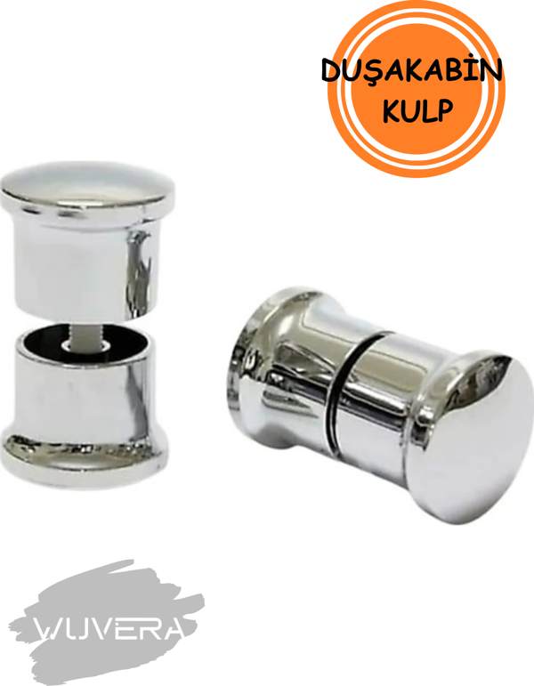 Wuvera 2 Kapılı Cam Duşakabin Topuz Yuvarlak Kulplar - Şık ve Dayanıklı Tasarım - Image 1