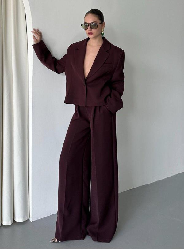 Laluvia Mürdüm Paulina Ceket Pantolon Takım-9489 - Image 1