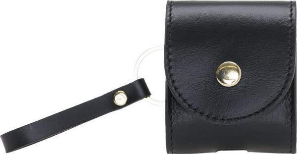 Apple AirPods 2.nesil Uyumlu Deri Kılıf Mai Snap Parlak Siyah - Image 1