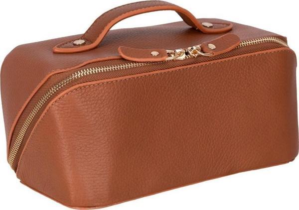 Ella Kadın Seyahat Kozmetik Bakım Makyaj Çantası Organizer Tan Rengi - Image 1