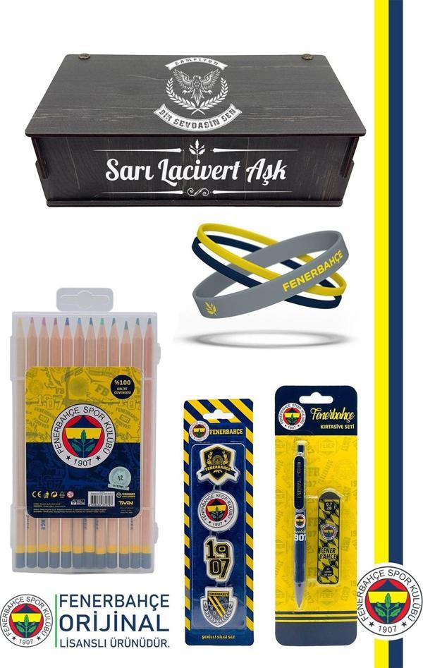 Fenerbahçe Orijinal Lisanslı Kalem Bileklik Kuru Boya Silgi Hediyelik Set - Image 1