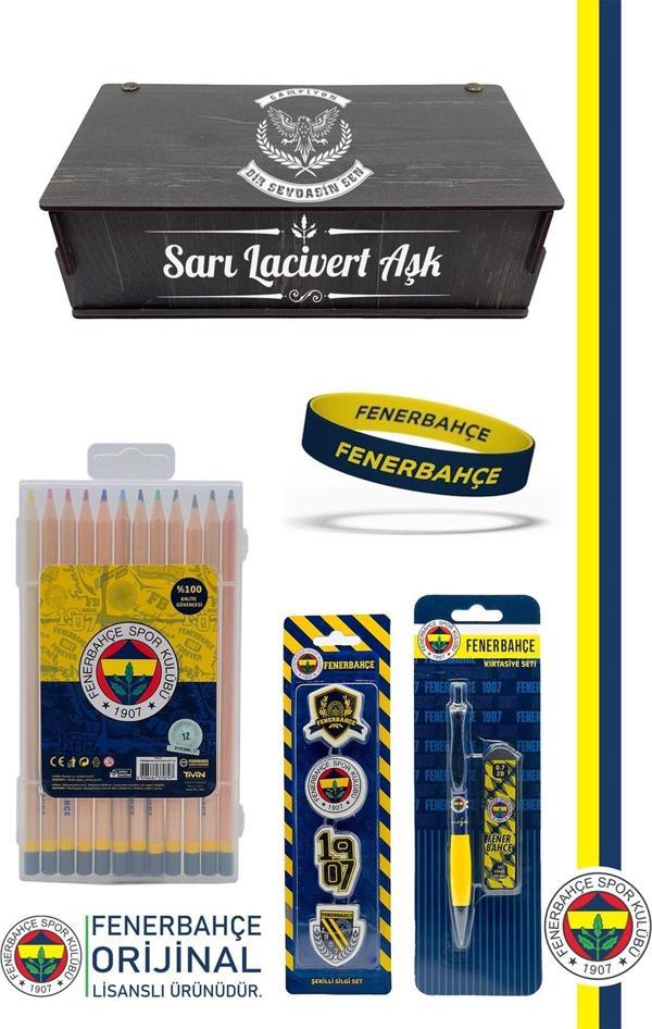 Fenerbahçe Orijinal Lisanslı Kalem Bileklik Kuru Boya Silgi Hediyelik Set - Image 1