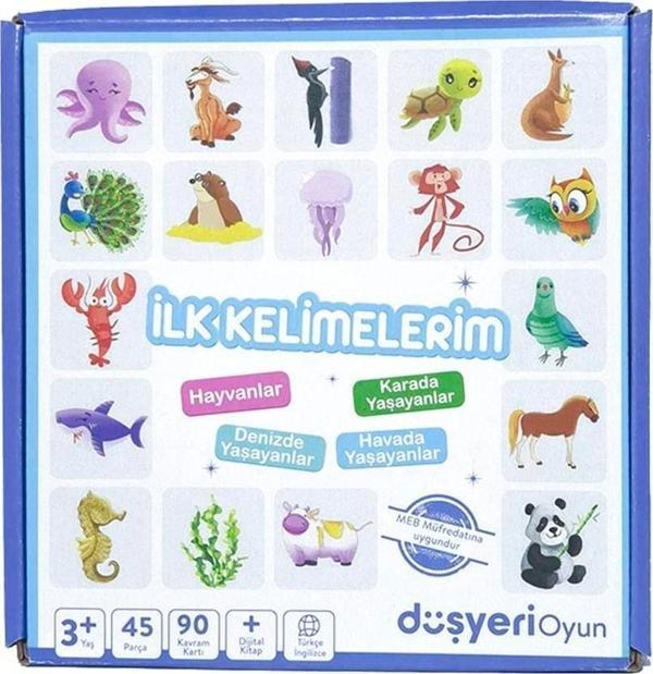 Düşyeri Oyun Eğitici Kartlar Denizde Havada Yasayan Hayvanlar Yapboz - Image 1