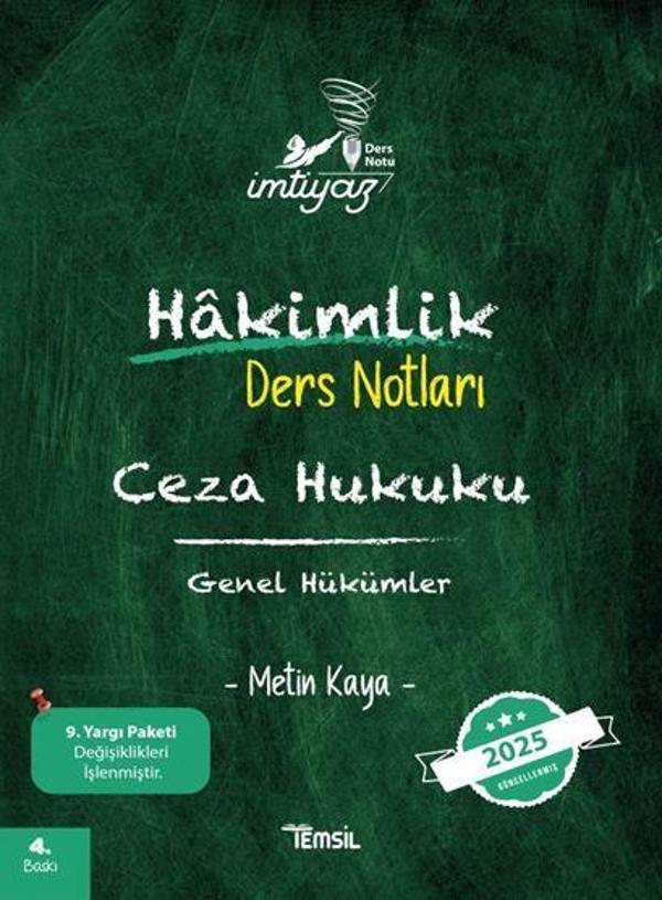 İmtiyaz Ceza Hukuku Genel Hükümler Hakimlik Ders Notları - Temsil Kitap - Image 1