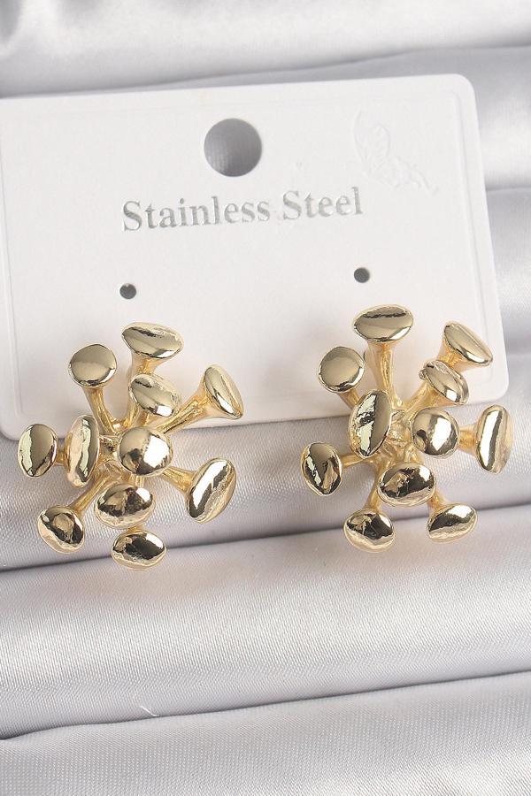 Pirinç Gold Renk Petek Model Kadın Küpe - TJ-BKP10070 - Image 1