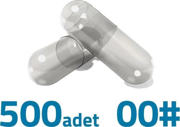 Büyük Boy Şeffaf Boş İlaç Kapsülü 00'' 500 Adet-1000mg Helal Sertifikalı - Image 1