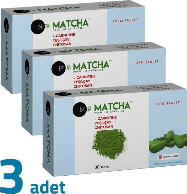 Matcha Premium Japanese L-Karnitin Yeşilçay Chitosan 30 Tablet x 3 Kutu - Image 1