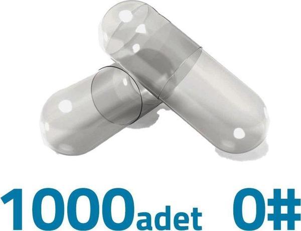 Orta Boy Şeffaf Boş İlaç Kapsülü 0'' 1000 Adet-600mg Helal Sertifikalı - Image 1