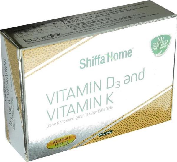 Shiffa Home D3 ve K Vitamini Yumuşak 1300 Mg x 30 Kapsül - Image 1