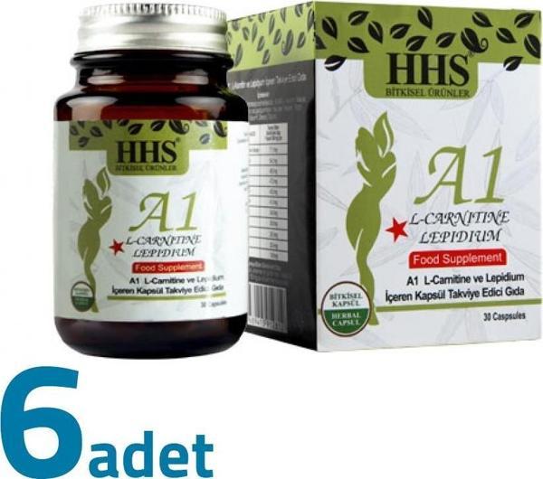 HHS A1 L-Carnitine Lepidium A+1 Bitkisel 30 Kapsül X 6 Adet Kutu - Image 1