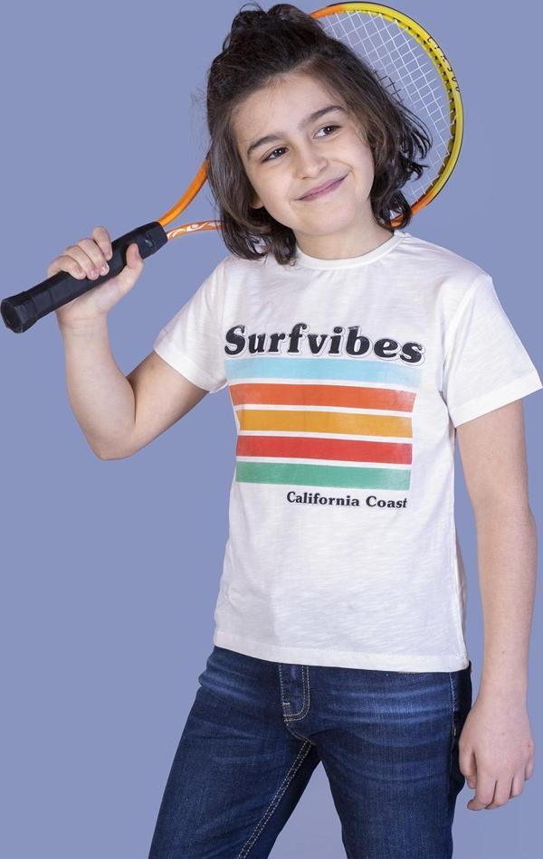 Toontoy Erkek Çocuk Surfvibes Baskılı Tişört - Image 1