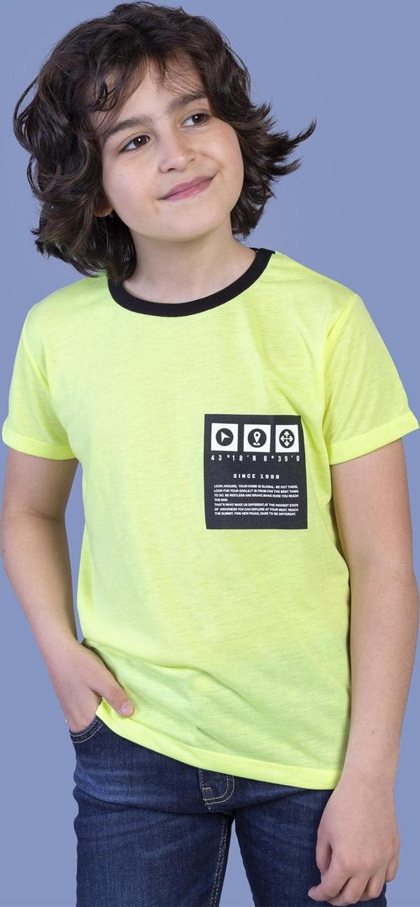 Toontoy Erkek Çocuk Neon Renkli Baskılı Tişört - Image 1