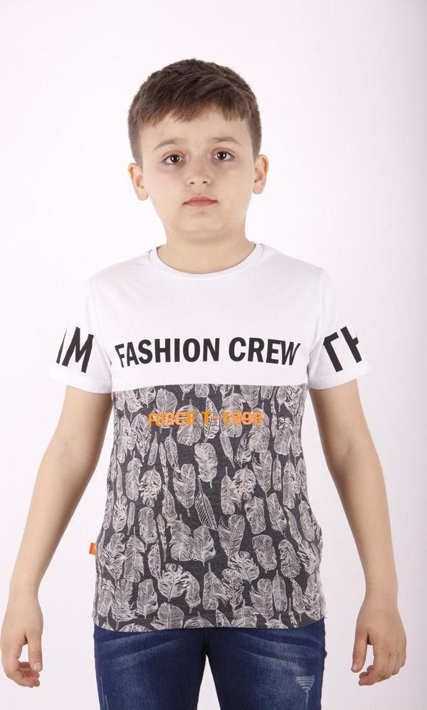 Toontoy Erkek Çocuk Fashion Crew Baskılı Garnili Tişört - Image 1