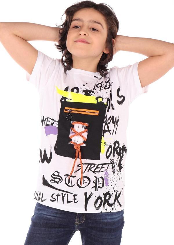 Toontoy Erkek Çocuk Armalı Önü Yazı Baskılı Tişört - Image 1