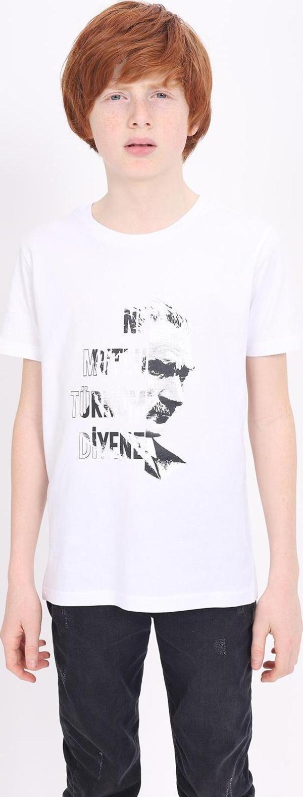 Toontoy Unisex Çocuk Atatürk Baskılı Tişört - Image 1