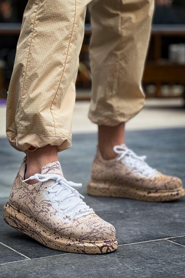 CH307 Renkli Tricot Erkek Ayakkabı Kum Splush - Image 1