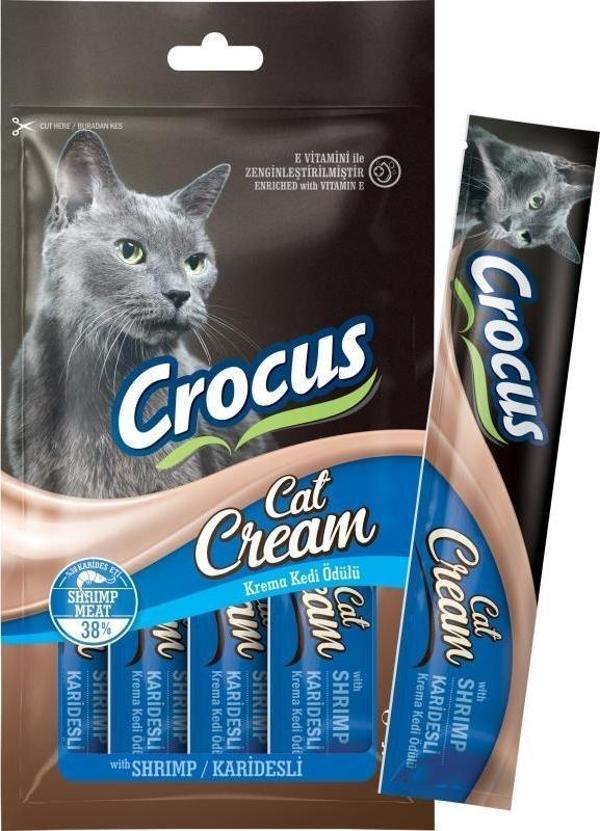 Crocus Karidesli Krema Kedi Ödülü 4x15gr - Image 1
