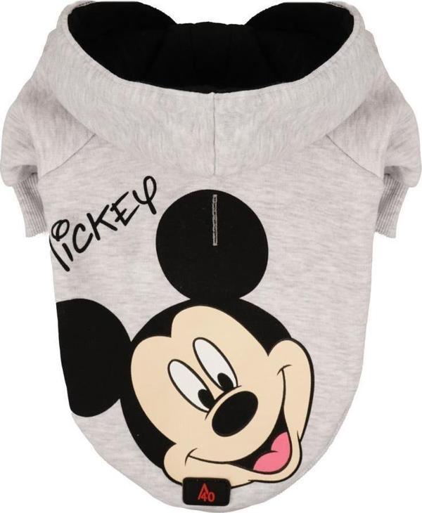 A40 Mıckey Gri Kapüşonlu Köpek Sweatshirt Large - Image 1