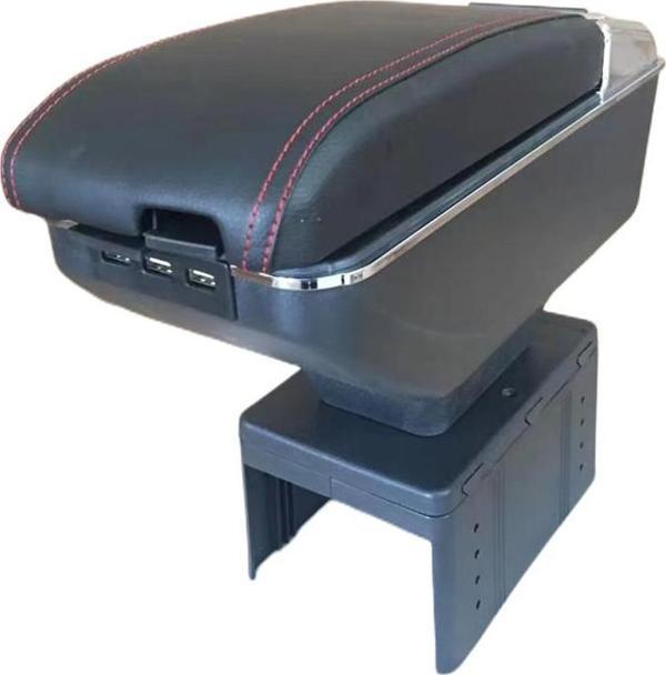 Yükselebilir Sürgülü Kolçak  usb girişli - Siyah / Kırmızı Dikişli  / ICKO67-SK - Image 1
