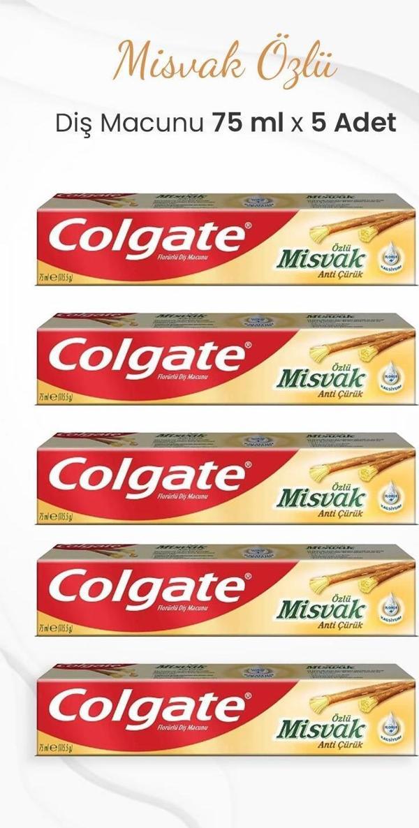Colgate Misvak Özlü Diş Macunu 75 ml x 5 Adet - Image 1