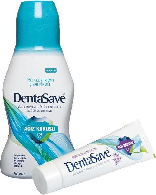 DentaSave Ağız Çalkalama Suyu Ağız Kokusu Çinko 300 ml ve Diş Macunu Cistus 75 ml - Image 1