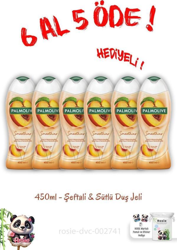 Palmolive Duş Jeli Smoothies Şeftali Ve Sütlü 450 ml 6 Al 5 Öde  - Image 1