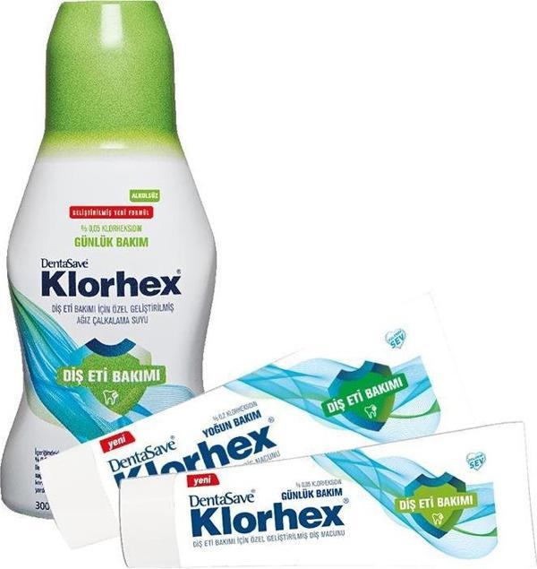 Dentasave Klorhex Günlük Bakım Ağız Çalkalama Suyu 300 ml, Diş Macunu Günlük ve Yoğun Bakım 75 ml - Image 1