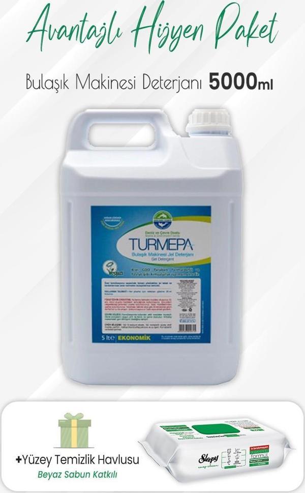 Turmepa Jel Bulaşık Makinesi Deterjanı 5 Litre ve Easy Clean Yüzey Temizlik 100' lü - Image 1
