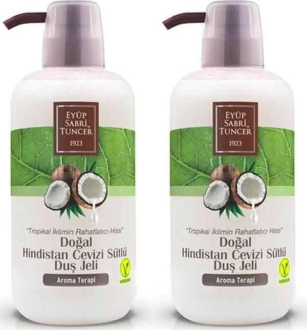 Eyüp Sabri Tuncer Doğal Hindistan Cevizi Sütlü Duş Jeli 600 ml x 2 - Image 1