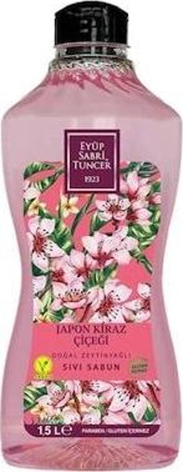 Eyüp Sabri Tuncer Doğal Zeytinyağlı Sıvı Sabun Japon Kiraz Çiçeği 1500 ML - Image 1