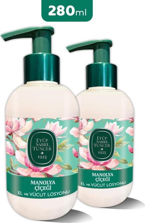 Eyüp Sabri Tuncer Manolya Çiçeği El ve Vücut Losyonu 280 ml x 2 - Image 1