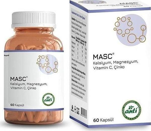 Anti Masc Kalsiyum, Magnezyum, Vitamin C, Çinko 60 Kapsül - Image 1