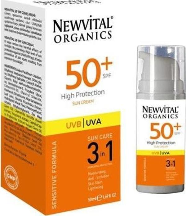 Newvital SPF 50+ Güneş Kremi 50ml - Hassas Ciltlere Yüksek Koruma - Image 1