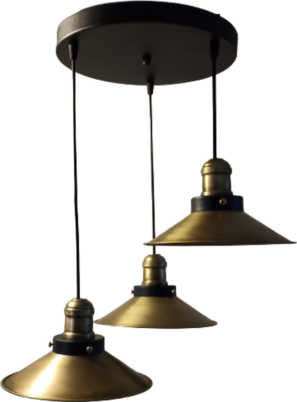 Rys Retro Eskitme Kaplama 3 Lü Dekoratif Rustik Sarkıt Avize Çap 30 cm - Image 1