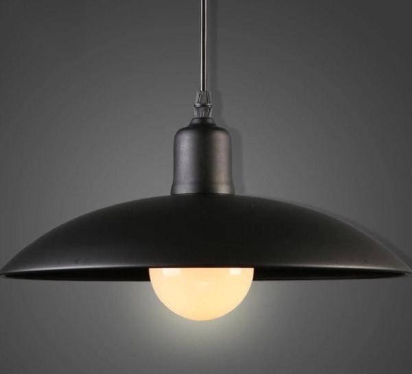 Rsylight Metal Siyah Retro Dekoratif Kafe Mutfak Sarkıt Avize Çap:30 cm - Image 1